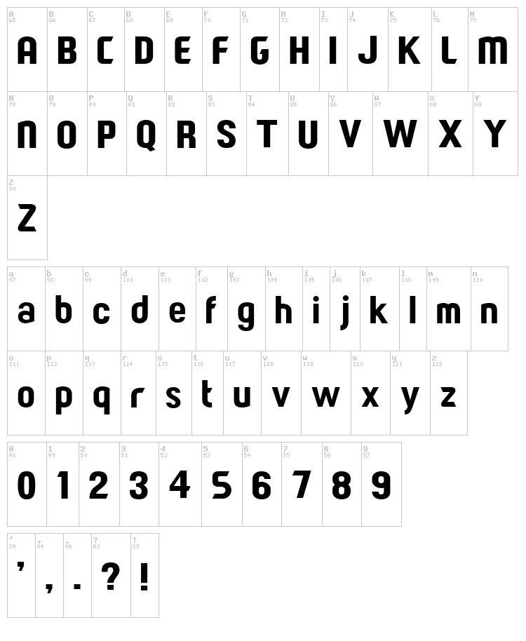 Paragon font map